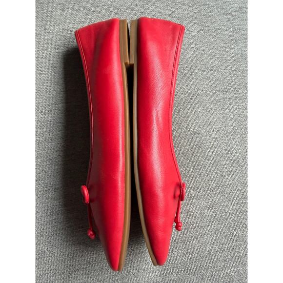 Cole Haan Yara Red Ballet Leather Flats Bow Detail Women's 9.5 - Picture 7 of 13